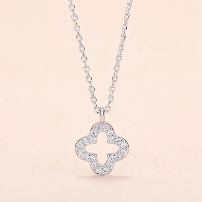 Simple Lucky Four-Leaf Clover Necklace