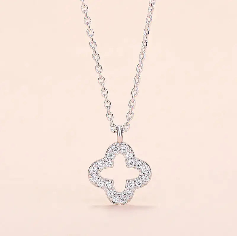 Simple Lucky Four-Leaf Clover Necklace