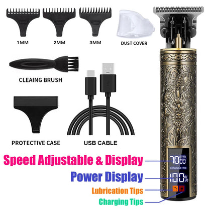 Vintage T9 Hair Clipper Beard Shaving Body Hair Trimmer Clippers Electric Men Haircut Machine 0mm Barber Shaver