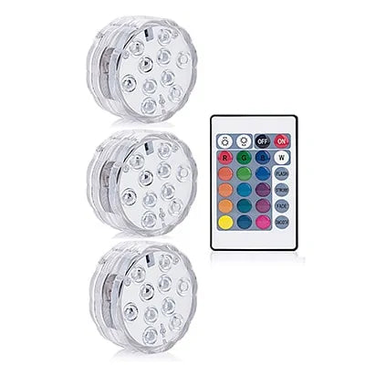 LED Remote Controlled RGB Submersible Lights