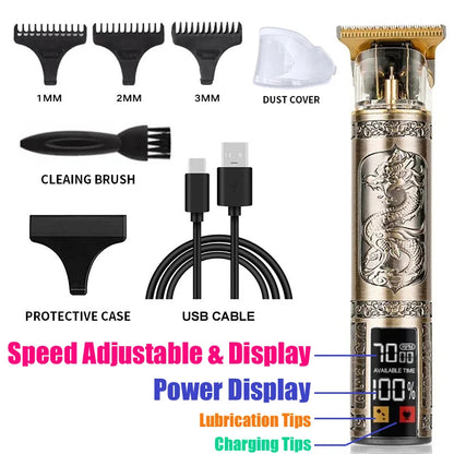 Vintage T9 Hair Clipper Beard Shaving Body Hair Trimmer Clippers Electric Men Haircut Machine 0mm Barber Shaver