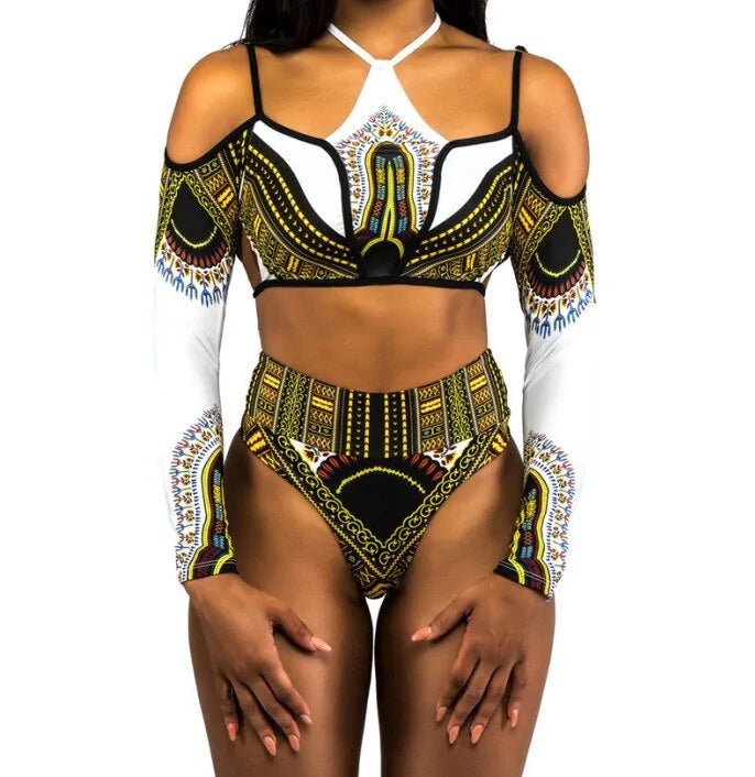 African Print One Piece Swimsuit