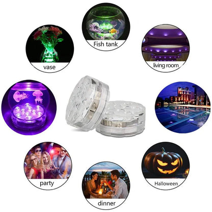 LED Remote Controlled RGB Submersible Lights