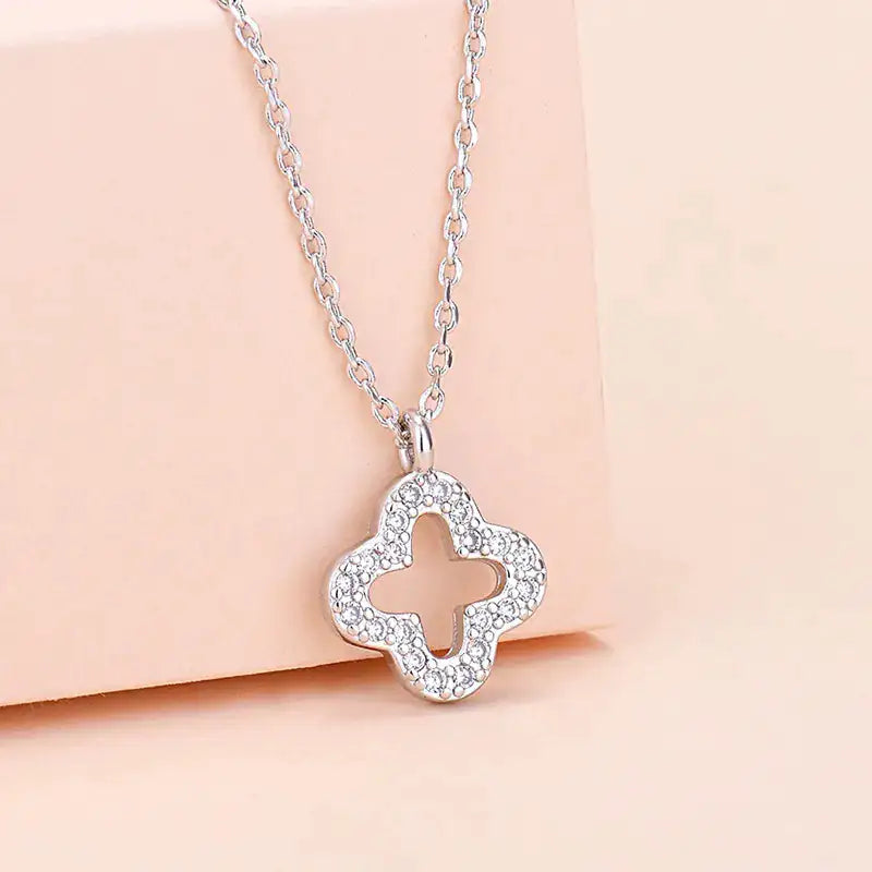 Simple Lucky Four-Leaf Clover Necklace