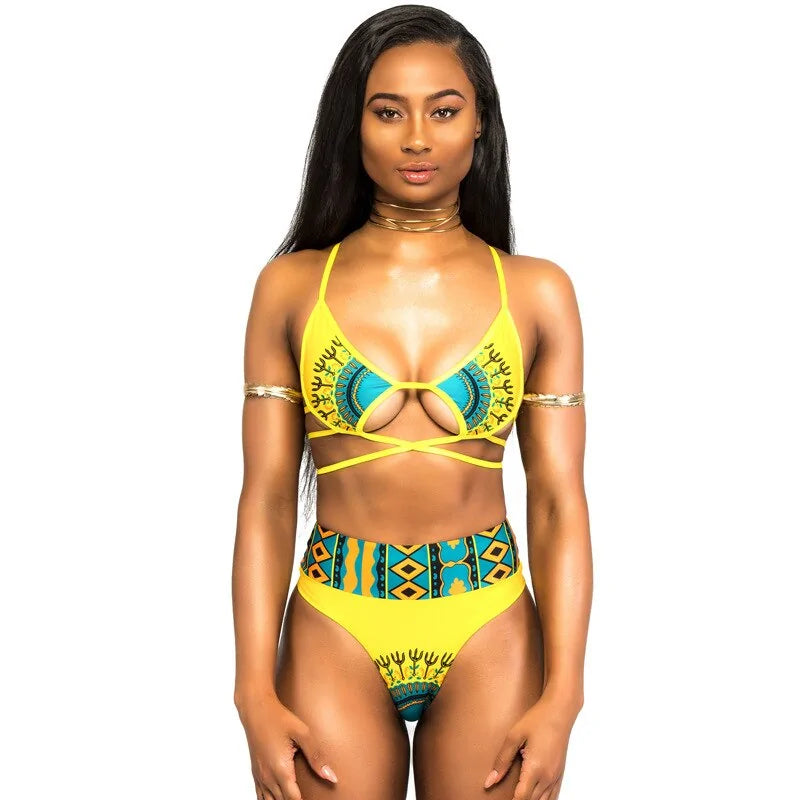 African Print One Piece Swimsuit