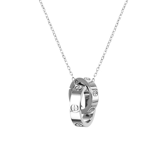18K Gold Women's Necklace Gold Interlocking Titanium Steel Necklace Womens Jewelry for Mothers Birthday Fathers Day Valentines Day Mothers Day Girlfriend Necklace Anniversary Necklace