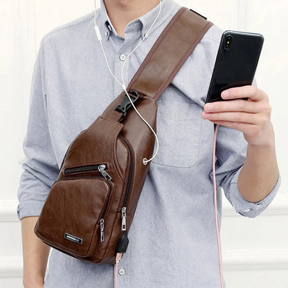 Unisex USB Charging Chest Bag