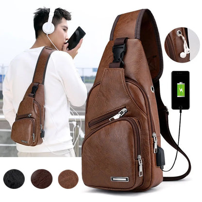 Unisex USB Charging Chest Bag