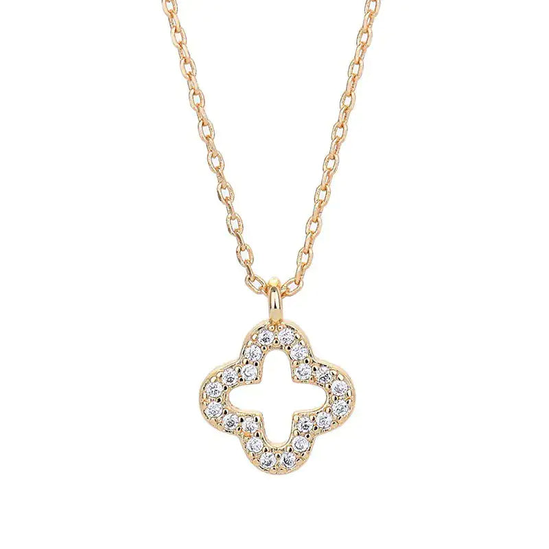 Simple Lucky Four-Leaf Clover Necklace