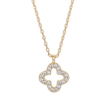 Simple Lucky Four-Leaf Clover Necklace