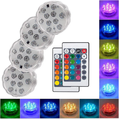 LED Remote Controlled RGB Submersible Lights