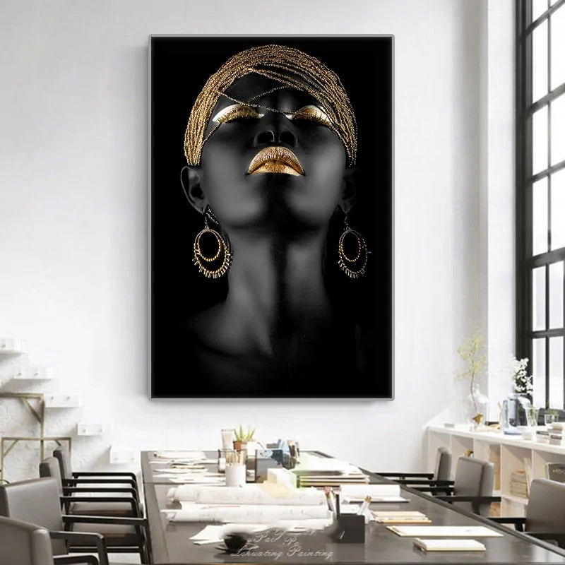 Modern Art Canvas African Black Woman Posters