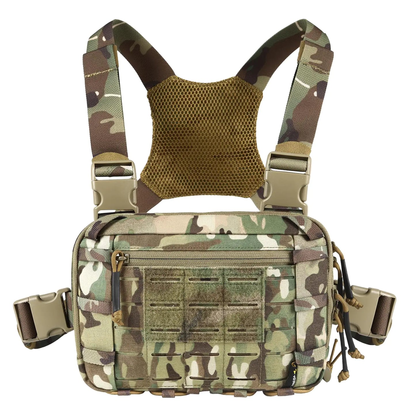 Tactical Chest Pack EDC Chest Bag 2L Utility Molle Chest Rig Pouch with CCW Compartment Adjustable Harness for Outdoor (CP)