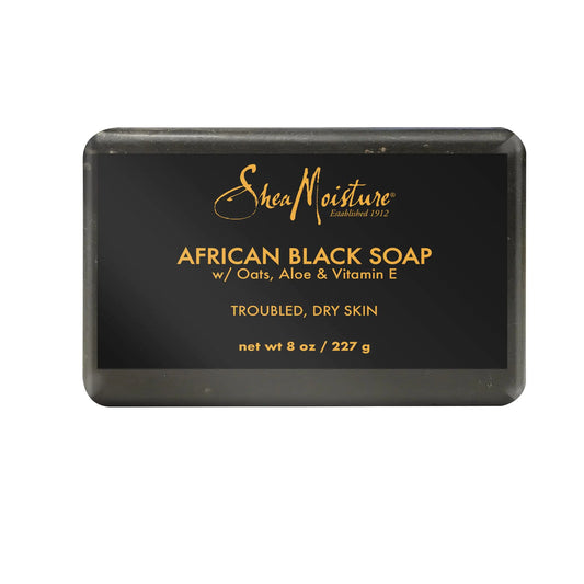 SheaMoisture Bar Soap African Black Soap for Troubled Skin Cleanser with Shea Butter 8 oz